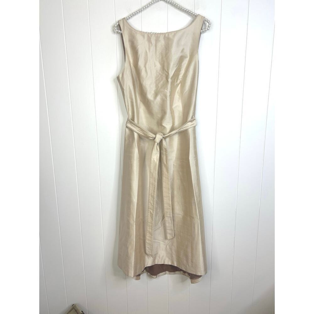 Jenny Yoo Collection Elizabeth ALine Tank‎ Dress in Shantung Silk in Gold